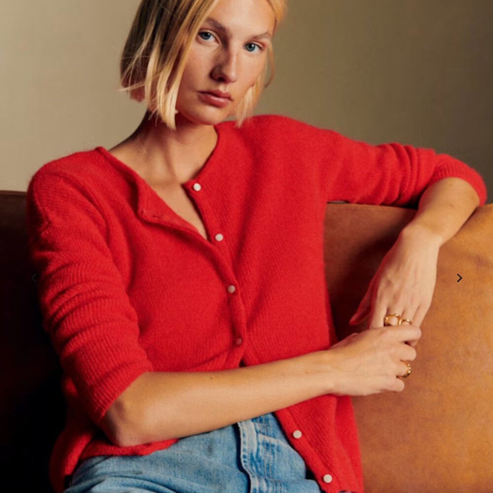 Sezane Gaspard Cardigan, Red